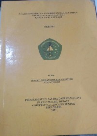 Analisis psikologi dalam cerpen sayap cinta sang sapurba karya hang kafrawi