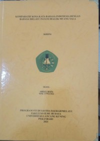 Komparatif kata bahasa indonesia dengan bahasa melayu patani dialek muangh yala