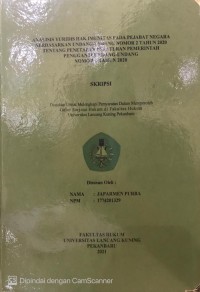 Analisis Yuridis Hak Imunitas Pada Pejabat Negara Berdasarkan Undang-Undang Nomor 2 Tahun 2020 Tentang Penetapan Peraturan Pemerintah Pengganti Undang-Undang Nomor 1 Tahun 2020