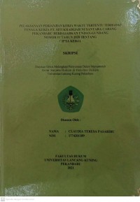 Pelaksanaan perjanjian kerja waktu tertentu terhadap tenaga kerja PT. Siti khadijah nusantara cabang pekanbaru berdasarkan Undang-Undang nomor 11 tahun 2020 tentang cipta kerja