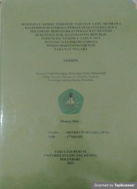 Penerapan sanksi terhadap tahanan yang membawa handphone di lembaga pemasyarakatan kelas II A Pekanbaru berdasarkan peraturan menteri hukum dan hak asasi manusia republik Indonesia nomor 6 tahun 2013 tentang tata tertib lembaga pemasyarakatan dan rumah tahanan negara