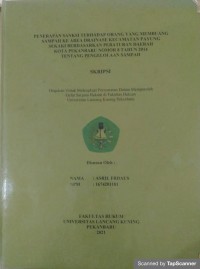 penerapan sanksi terhadap orang yang membuang sampah ke area drainase kecamatan payung sekaki berdasarkan peraturan daerah kota Pekanbaru nomor 8 tahun 2014 tentang pengelolaan sampah