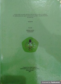 Analisis usaha penggilingan padi di desa pl.birandang kecamatan Kampar kabupaten kampar