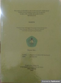 Pelaksanaan pembayaran pesangon terhadap pemutusan kerja pada pt wahana karsa swandiri di kabupaten Bengkalis