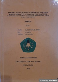 Analisis capacity building sumber daya manusia di bidang operasi PT. PLN (Persero) ULPLTG/MG Duri