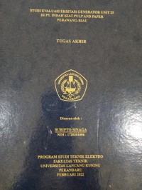 Studi evaluasi eksitasi generator unit 23 di PT. Indah Kiat Pulp dan Paper Perawang Riau