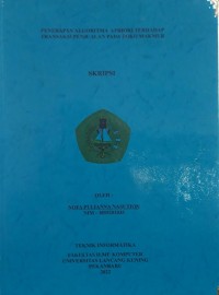 Penerapan algoritma apriori terhadap transaksi penjualan pada Toko Makmur