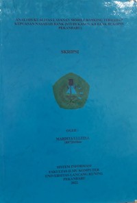 Analisis kualitas layanan mobile banking terhadap kepuasan nasabah Bank (studi kasus: KB Bank BUKOPIN Pekanbaru)