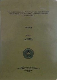 Pengaruh pemberian pupuk organik cair urine sapi terhadap pertumbuhan tanaman pinang ( areca catechu L )