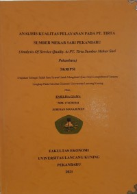 Analisis kualitas pelayanan pada pt. Tirta sumber mekar sari Pekanbaru (analysis of service quality at PT. Tirta Sumber Sari Pekanbaru )