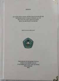 Keanekaragaman jenis vegetasi di blok pemanfaatan taman wisata alam buluh cina Kecamatan Siak Hulu Kabupaten Kampar