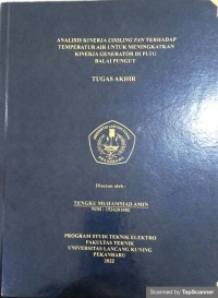 Analisis kinerja cooling fan terhadap temperatur air untukmeningkatkan kinerja generator di pltg balai pungut