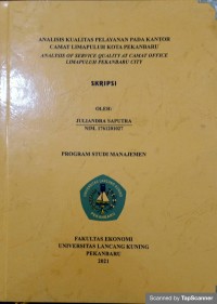 Analisis kualitas pelayanan pada kantor camat limapuluh kota Pekanbaru