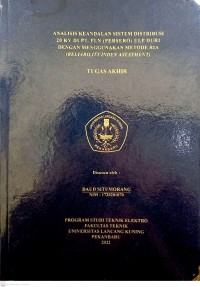 Analisis keandalan sistem distribusi 20 KV di PT. PLN (Persero) ULP Duri dengan menggunakan metode RIA (Realiability Index Asessment)