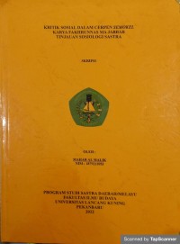 Kritik sosial dalam cerpen semokel karya fakhrunnas Ma Jabbar tinjauan sosiologi sastra