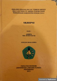 Analisis penjualan cat tembok merek bali lux pada cv.angek posom Pasir Pangaraian Kabupaten Rokan Hulu