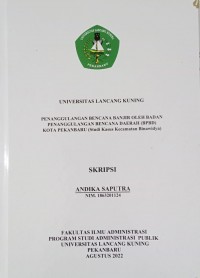 Penanggulangan bencana banjir oleh badan penanggulangan bencana daerah (BPBD) KOTA Pekanbaru (studi kasuskecamatan Binawidya