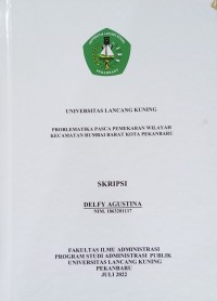 Problematika pasca pemekaran wilayah kecamatan Rumbai Barat kota Pekanbaru