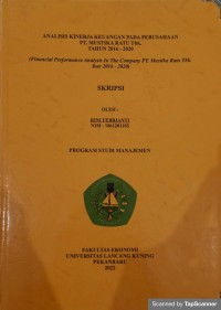 Analisis Kinerja keuangan pada perusahaan PT.mustika ratu tbk Tahun 2016-2020