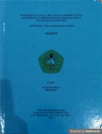 Penerapan Fuzzy C-Means Dan Apriori Untuk Rekomendasi Promo Produk Berdasarkan Segmentasi Konsumen (Studi Kasus : Toko Gudang Kamera Riau)