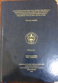 Studi sistem proteksi pada generator dengan menggunakan oven current relay (OCR) di PT. PLN (PERSERO) sektor pembangkitan pekanbaru unit PLTD/G Teluk Lembu