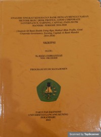 Analisis tingkat tesehatan bank dengan menggunakan metode rgec (risk profil,good corparate governance, earning,capital) pada bank mandiri periode 2016-2020