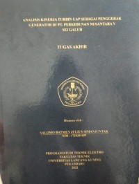 Analisis kinerja turbin uap sebagai penggerak generator di Pt.Perkebunan Nusantara v Sei Galuh