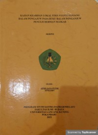 Kajian kearifan lokal teks nyanyi panjang balam pongajuw pada buku balam  ponganjuw penulis herman Maskar