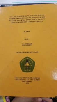 Analisis pengendalian internal dalam pemberian kredit pada PT. BPR Gugur mas makmur dangung-dangung kecamatan guguak kabupaten lima puluh kota