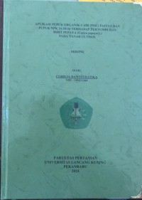 Apilkasi Pupuk Organik Cair (POC) Paitan dan Pupuk NPK 16:16:16 terhadap pertumbuhan Bibit Pepaya (Carica Papaya L) pada Tanah Ultisol