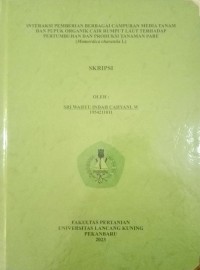 Interaks Pemberian Berbagai Campuran Media Tanam Dan Pupuk Organik Cair Rumput Laut Terhadap Pertumbuhsn Dan Produksi Tanaman Pare (Momordica Charantia L)