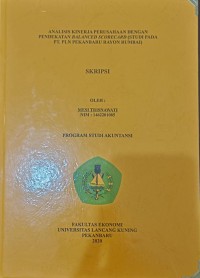 Analisis kinerja perusahaan dengan pendekatan balance scorecard ( studi pada PT. PLN pekanbaru rayon rumbai)