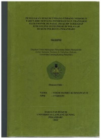 Penegakan Hukum Undang-Undang Nomor 11 Tahun 2008 Tentang Informasi Dan Transaksi Elektronika Jo Pasal 303 KUHP Terhadap Judi Online Oleh POLRI Di Wilayah Polresta Pekanbaru