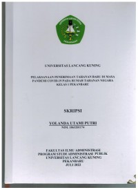 Pelaksanaan Penerimaan Tahanan Baru Di Masa Pandemi Covid 19 Pada Rumah Tahanan Negara Kelas I Pekanbaru