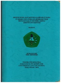 Sistem Penilaian Kinerja Karyawan Pada PT Redes Jaya Persada Berbasis Web Menggunakan Metode Simple Additive Weighting