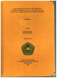 Pengaruh manajemen laba terhadap laporan keberlanjutan pada perusahaan bumn yang terdaftar di beli periode 2016-2019