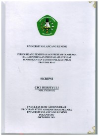 Peran bidang pembudayaan prestasi olahraga dalam pembinaan prestasi atlet pusat pendidikan dan latihan pelajar ( pplp) provinsi Riau