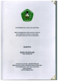 Difusi kebijakan penanggulangan penambangan emas tanpa izin di kabupaten Kuantan Singingi