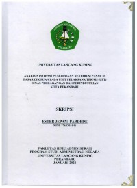 Analisis potensi penerimaan retribusi pasar di pasar cik puas pada unit pelaksanaan teknis ( UPT) Dinas Perdagangan dan Perindustrian kota Pekanbaru