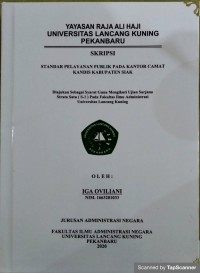 Standar pelayanan publik pada kantor camat kandis kabupaten siak