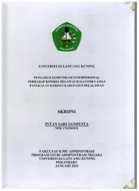 Pengaruh komunikasi internasional terhadap kinerja pegawai di kantor camat Pangkalan Kerinci kabupaten Pelalawan