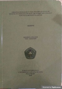 Strategi pemasaran pada peternakan ayam potong pt indojaya di desa air terbit kecamatan tapung kabupaten kampar