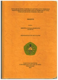 Pengaruh Good Corporate Governance Terhadap Profitabilitas Pada Perusahaan Perbankan yang Terdaftar di BEI Periode 2016-2020