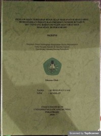 Pengawasan terhadap penjualan makanan kadaluarsa berdasarkan peraturan presiden nomor 80 tahun 2017 tentang badan pengawasan obat dan makanan di pekanbaru