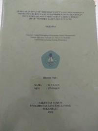 Penegakan hukum terhadap caffe yang menyediakan prostitusi di kecamatan Rambah kabupaten Rokan Hulu berdasarkan peraturan daerah Rokan Hulu nomor 2 tahun 2019 tentang ketertiban umum