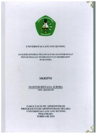 Analisis kinerja pegawai pada kantor pusat pengendalian pembangunan ekoregion Sumatera