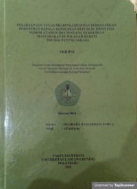 Pelaksanaan tugas bhabinkamtibmas berdasarkan peraturan kepala kepolisian RI no.3 tahun 2015 tentang pemolisian masyarakat di wilayah hukum polsek payung sekaki