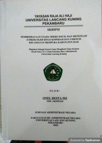 Pemberdayaan usaha mikro kecil dan menengah (UMKM) oleh dinas koperasi dan UMKM di Kec. Mempura Kab. Siak