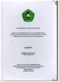 Kebijakan pemberdayaan usaha mikro kecil menengah (umkm) oleh dinas koperasi dan usaha mikro kecil menengah kota Pekanbaru