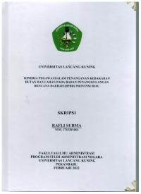 Kinerja pegawai dalam penanganan kebakaran hutan dan lahan pada badan penanggulangan bencana daerah (bpbd) provinsi Riau